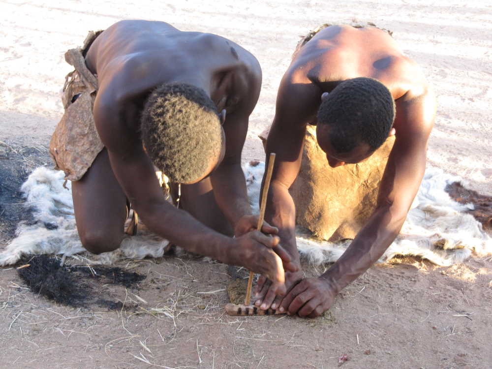 damara people making fire - Dusty Trails Safaris Namibia & Dusty Car Hire Namibia