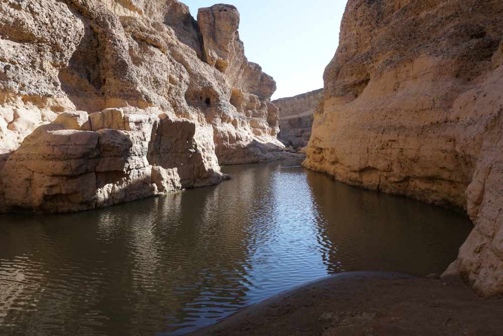 Sesriem Canyon in April 2021 - still filled with water after good rain season