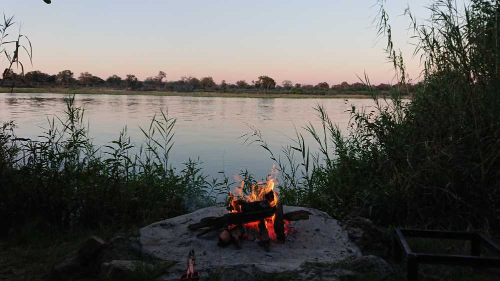 camping close to the okavango river in Namibia