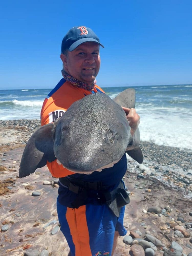 shark fishing success at Namibian Skeleton Coast