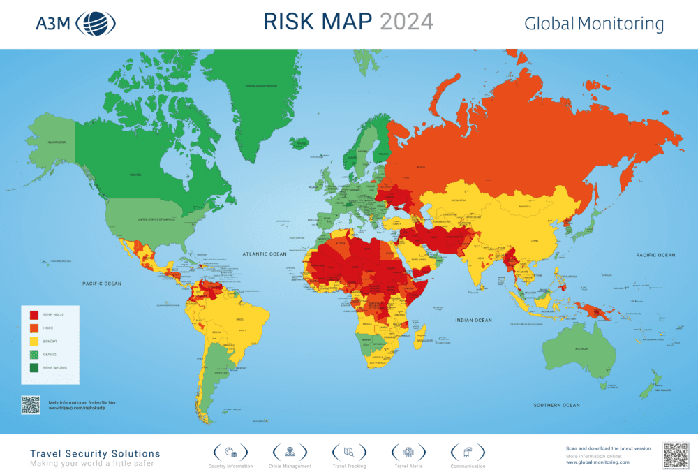 A3M Reise-Risikokarte 2024